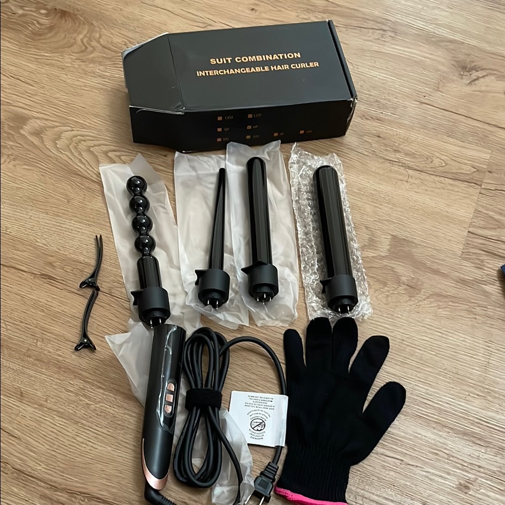 Interchangeable Hair Curler Set - Black NEW